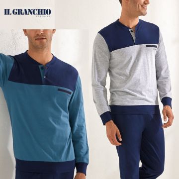 PIGIAMA DA UOMO LUNGO GP1113 JERSEY DI COTONE IL GRANCHIO