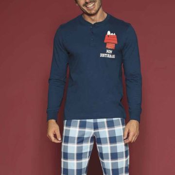 PIGIAMA SNOOPY 4508 LUNGO IN COTONE PER UOMO SABOR