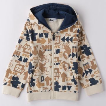 FELPA APERTA CON CAPPUCCIO 4B254 BAMBINO IDO