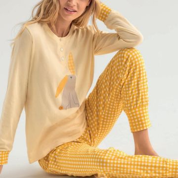 PIGIAMA MANICA E PANTALONE LUNGO VICHY 652714 DONNA INFIORE
