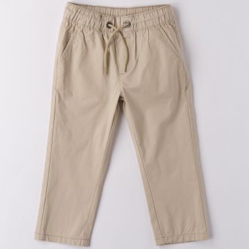 PANTALONE TINTA UNITA 4B285 IN TESSUTO POPELINE BAMBINO IDO