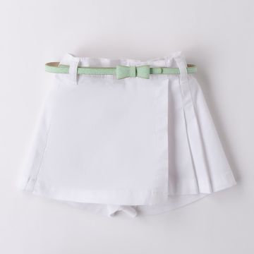 BERMUDA TINTA UNITA CON CINTURA 4B417 BAMBINA IDO