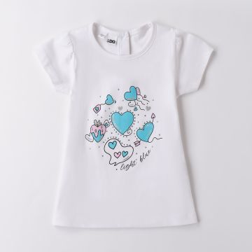 T-SHIRT MANICA CORTA 4B520 CUORI BAMBINA IDO
