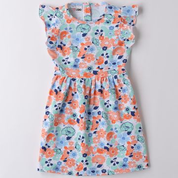 ABITO MANICA AD ALETTA 4B548 FRESCO COTONE BAMBINA IDO