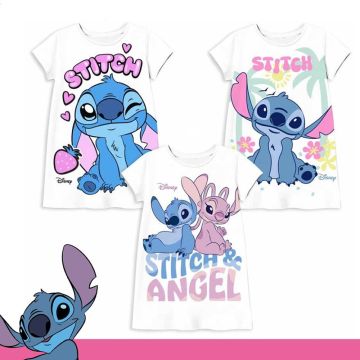 MAXI T-SHIRT MANICA CORTA DISNEY STITCH 7860 BAMBINA SABOR