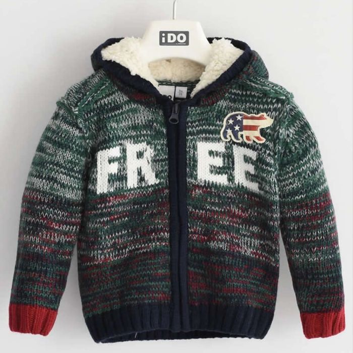 MAGLIONE APERTO CON CAPPUCCIO 4K579 BAMBINO IDO main product photo