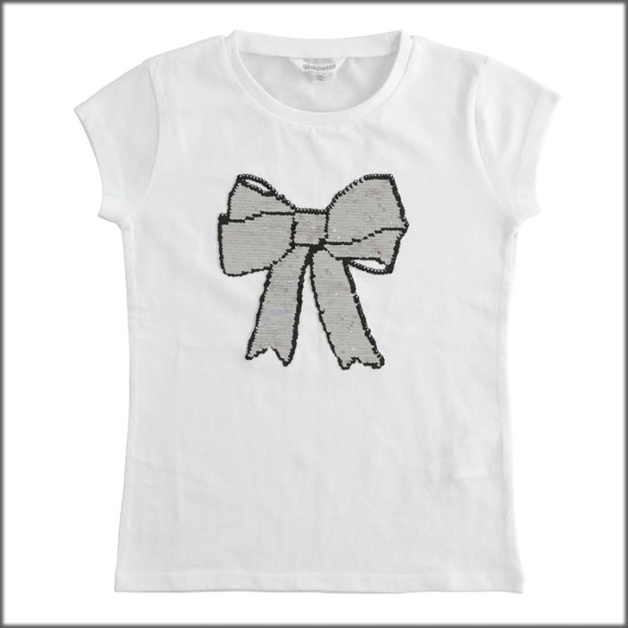 T-SHIRT MANICA CORTA CON PAILLETTES 5J405 BAMBINA DODIPETTO main product photo