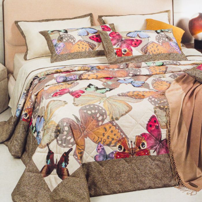 QUILT TRAPUNTATO MATRIMONIALE BUTTERFLY BORBONESE main product photo