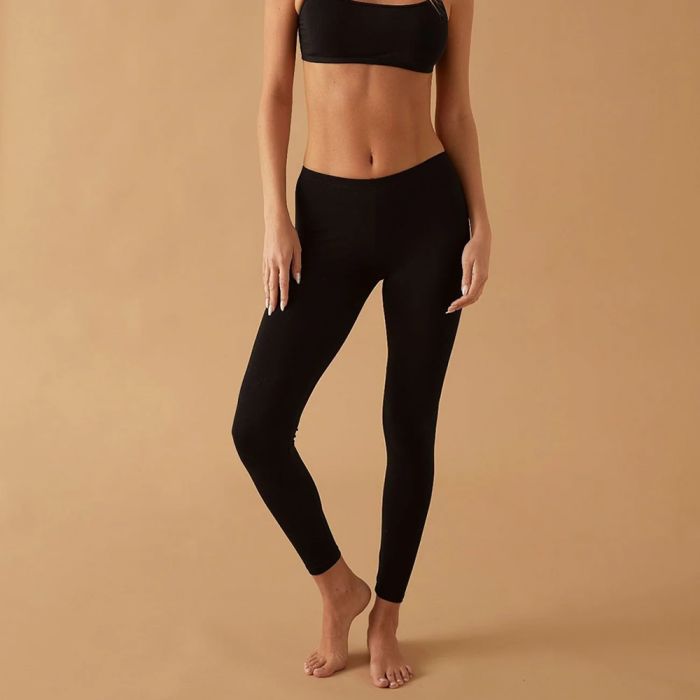 LEGGINGS NERO 4265 IN MORBIDO COTONE ELASTICIZZATO JADEA main product photo