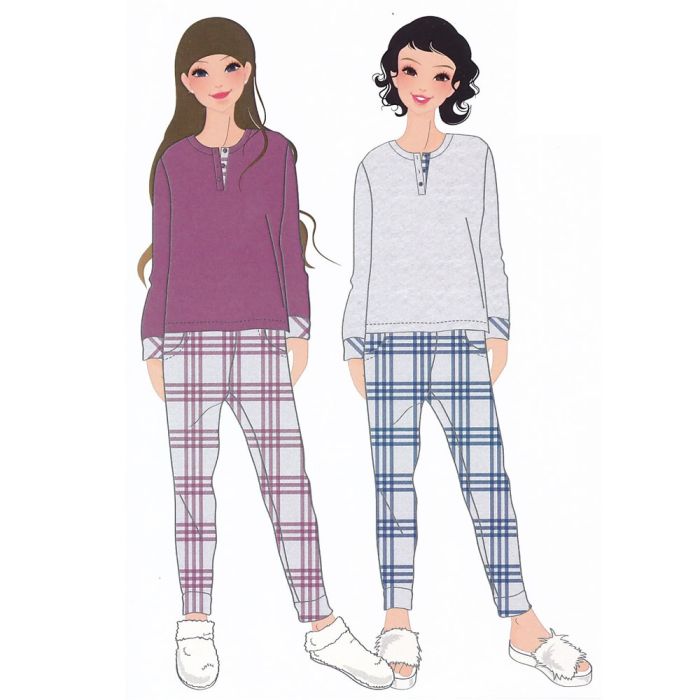 PIGIAMA DONNA CALDO COTONE SERAFINO A427 AMICA main product photo