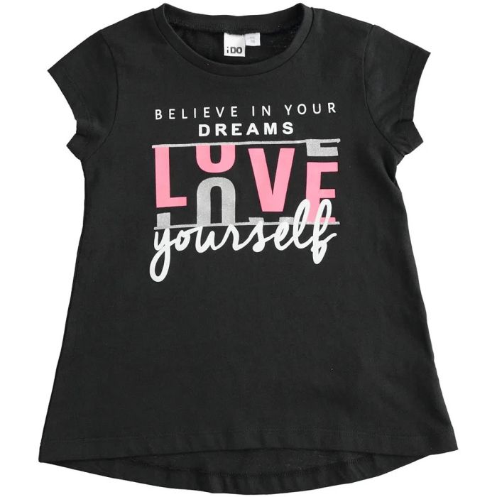 T-SHIRT MANICA CORTA 4.4029 CON SCRITTE PER RAGAZZA IDO main product photo