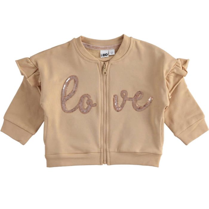 FELPA APERTA SENZA CAPPUCCIO 4.5566 FELPATA PER BAMBINA IDO main product photo