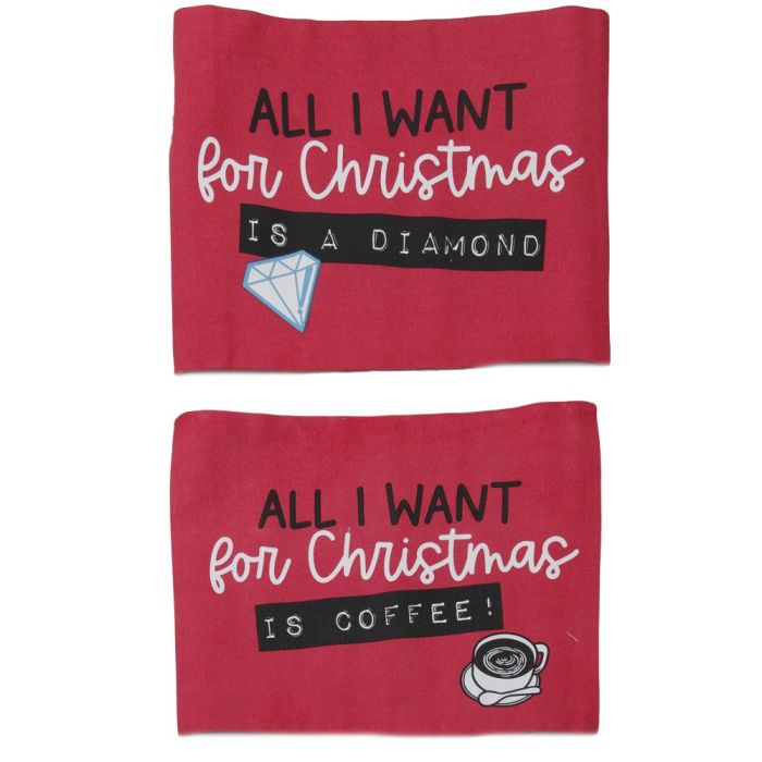 COPPIA DI TOVAGLIETTE ALL I WONT FOR CHRISTAMS MIAMI GIT main product photo