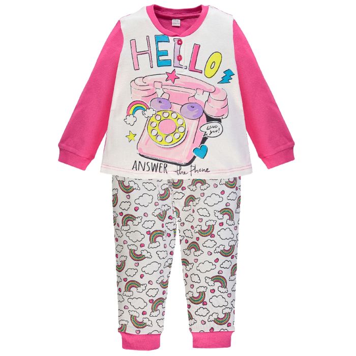 PIGIAMA CALDO COTONE INTERLOCK 4276 PER BAMBINA ELLEPI main product photo