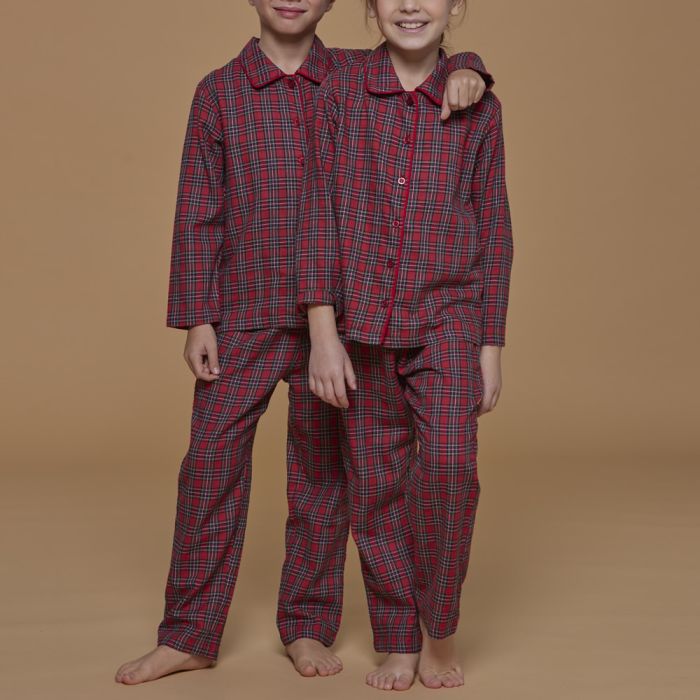 PIGIAMA DA BAMBINO UNISEX APERTO SCOZZESE 2167 NOI DI NOTTE main product photo