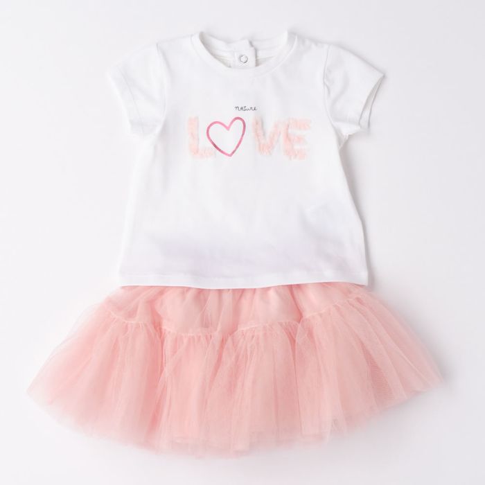 COMPLETO T-SHIRT E GONNA DI TULLE 4.6152 PER NEONATA IDO main product photo