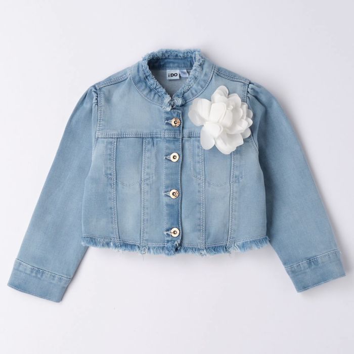 GIUBBINO DENIM CON FIORE 4.6372 PER NEONATA IDO main product photo
