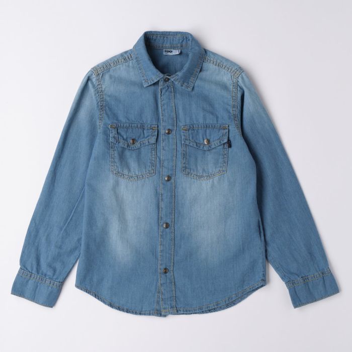 CAMICIA DENIM APERTA CON BOTTONI 4.6383 PER RAGAZZO IDO main product photo
