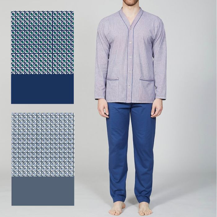 PIGIAMA DA UOMO 3669 CARDIGAN ORLATO IN COTONE CREAZIONI BIP BIP main product photo