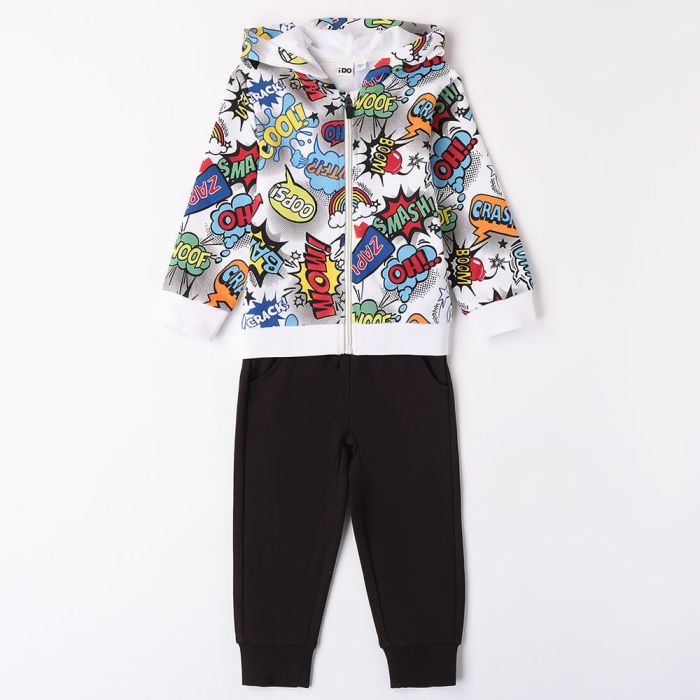 TUTA CON CAPPUCCIO STAMPATA ALL OVER 4.8203 G0 NEONATO IDO main product photo