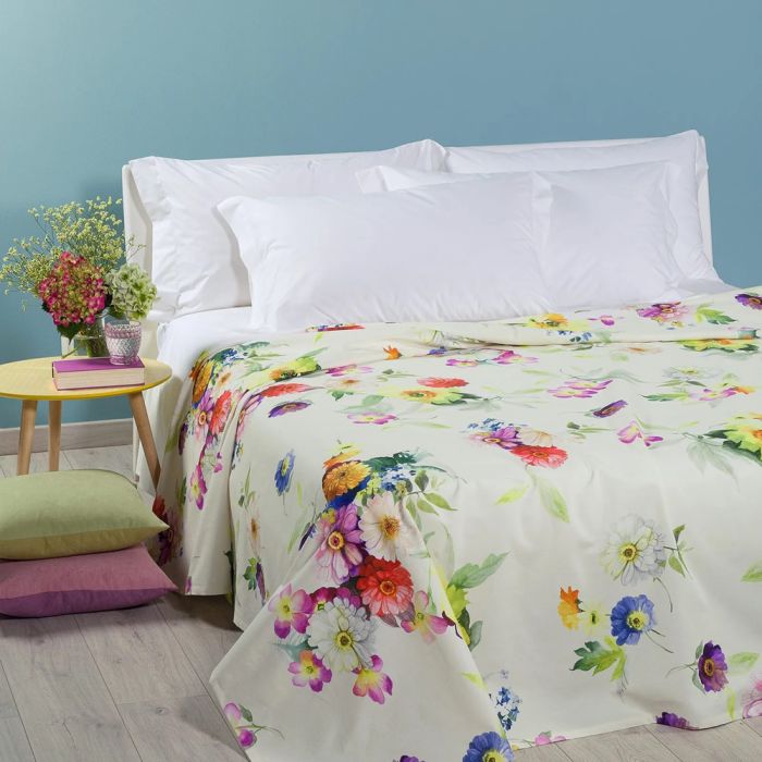 COPRILETTO MATRIMONIALE IN COTONE PANAMA SECRET GARDEN CALEFFI main product photo
