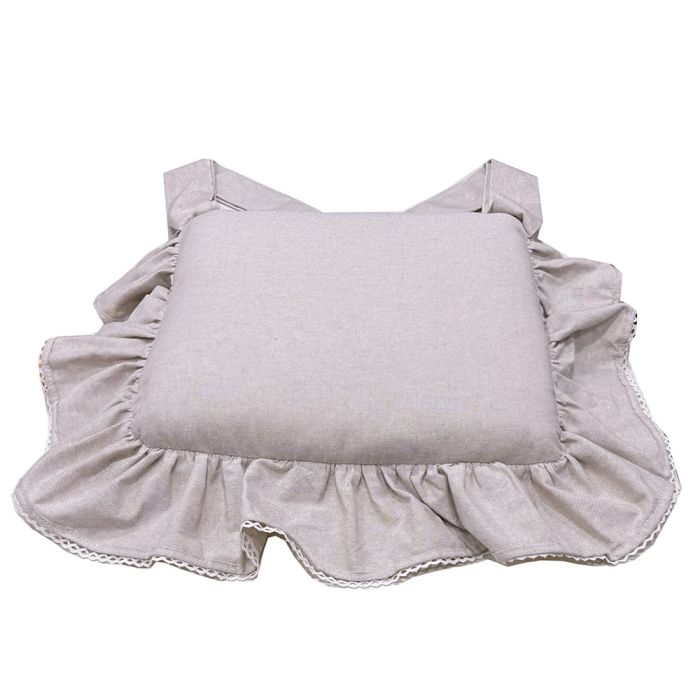 CUSCINO SEDIA GREZZO DOPPIO VOLANT E PIZZO CIELLE ARREDO main product photo