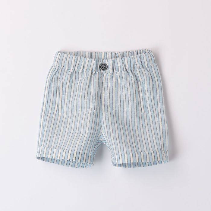 PANTALONE CORTO RIGATO DI LINO 4.8085 G1 NEONATO IDO MINI main product photo