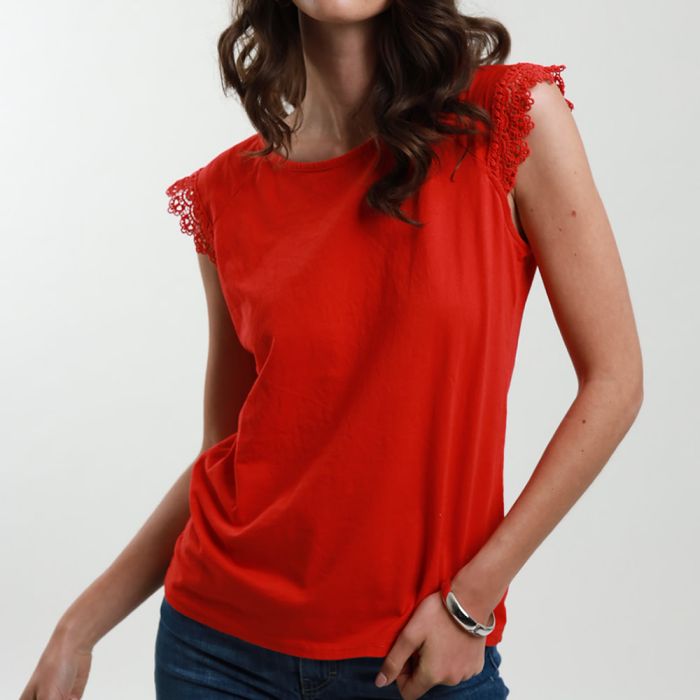 T-SHIRT CON MANICHE IN PIZZO SAN GALLO 2549 DONNA SUSY MIX main product photo