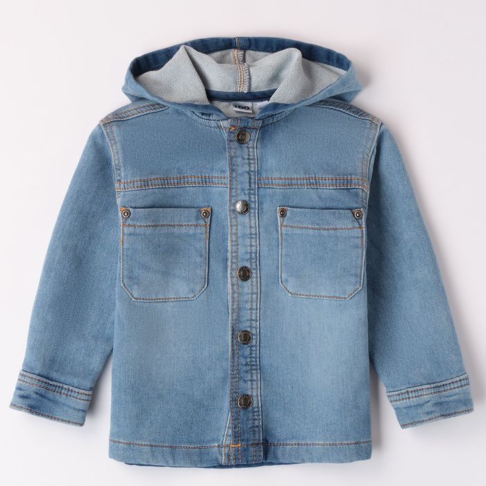 CAMICIA DENIM CON CAPPUCCIO 4A425 NEONATO IDO main product photo