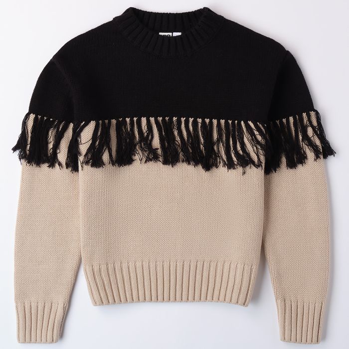 MAGLIONE GIROCOLLO CON FRANGE 4A832 RAGAZZA IDO main product photo