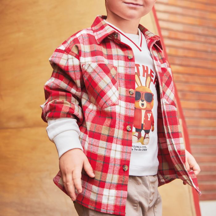 CAMICIA A QUADRI IN FLANELLA 4A428 BAMBINO IDO main product photo