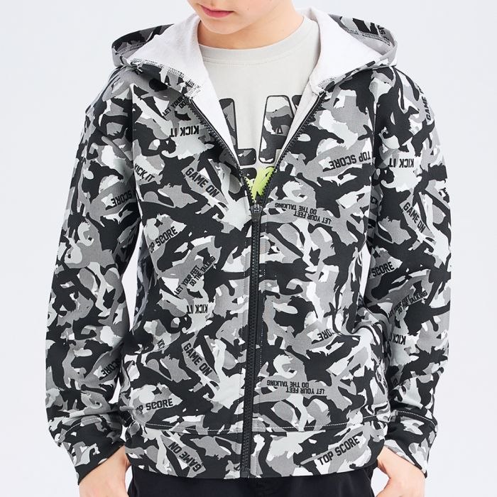 FELPA FULL ZIP E CAPPUCCIO 4A782 PER RAGAZZO IDO main product photo