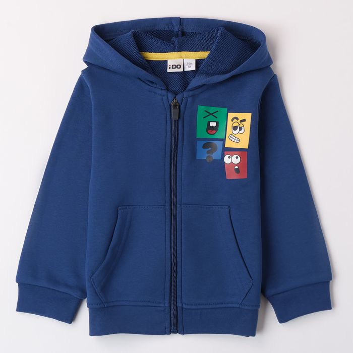 FELPA APERTA CON CAPPUCCIO 4A455 BAMBINO IDO main product photo