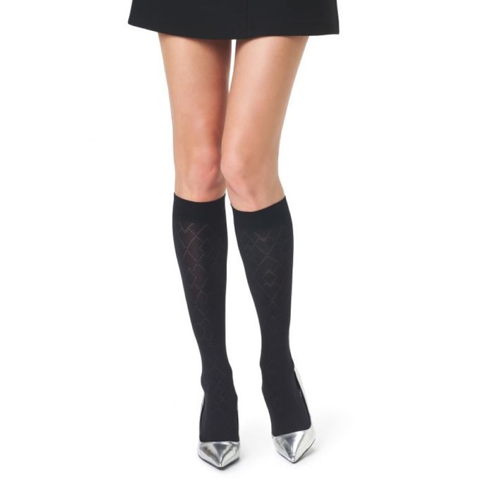 GAMBALETTO INTERLOCK FASHION KNEE-HIGHS GOLDEN LADY main product photo