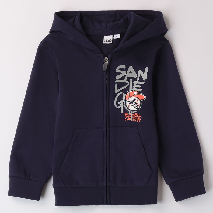 FELPA APERTA CON CAPPUCCIO BEST PRICE 4B292 BAMBINO IDO main product photo