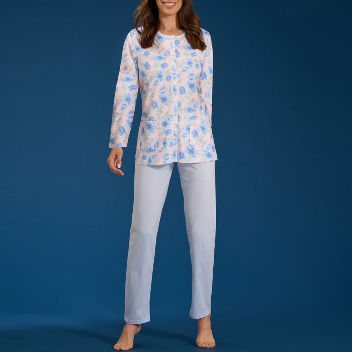 PIGIAMA LUNGO APERTO 5170 FRESCO COTONE DONNA LINCLALOR main product photo