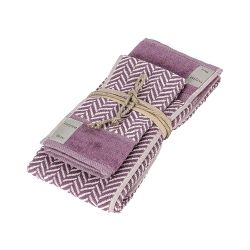 SET OSPITE E ASCIUGAMANO CHEVRON PURPLE FAZZINI