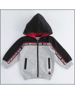 FELPA APERTA FULL ZIP CON CAPPUCCIO 4K521 NEONATO IDO