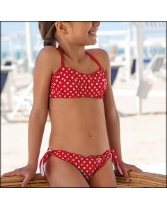 COSTUME DUE PEZZI DA BAMBINA FANTASIA POIS BELLISSIMA
