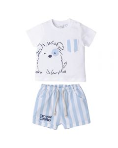 COMPLETO MAGLIA MEZZA MANICA E BERMUDA RIGATA NEONATO IDO