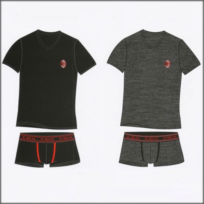 Boxer Prodotto Ufficiale Set T-Shirt Milan Completo Intimo A.C