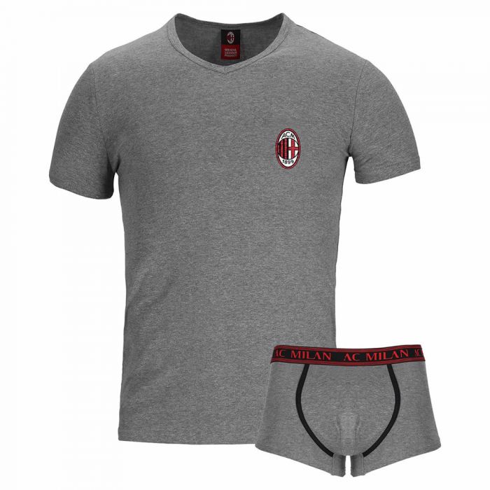 Boxer Prodotto Ufficiale Set T-Shirt Milan Completo Intimo A.C